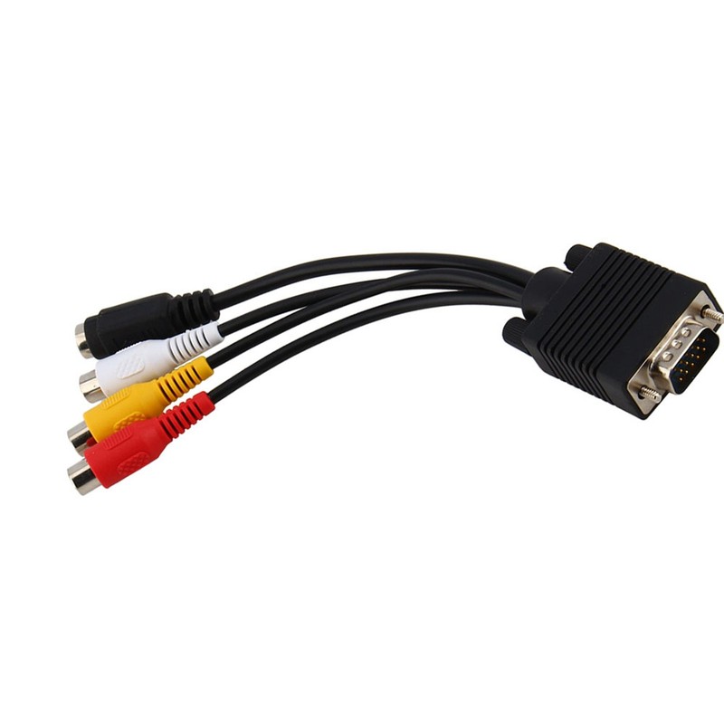 VGA SVGA To S-Video 3 AV TV Adapter Converter Connector Cable 15-Pin For SD⭐