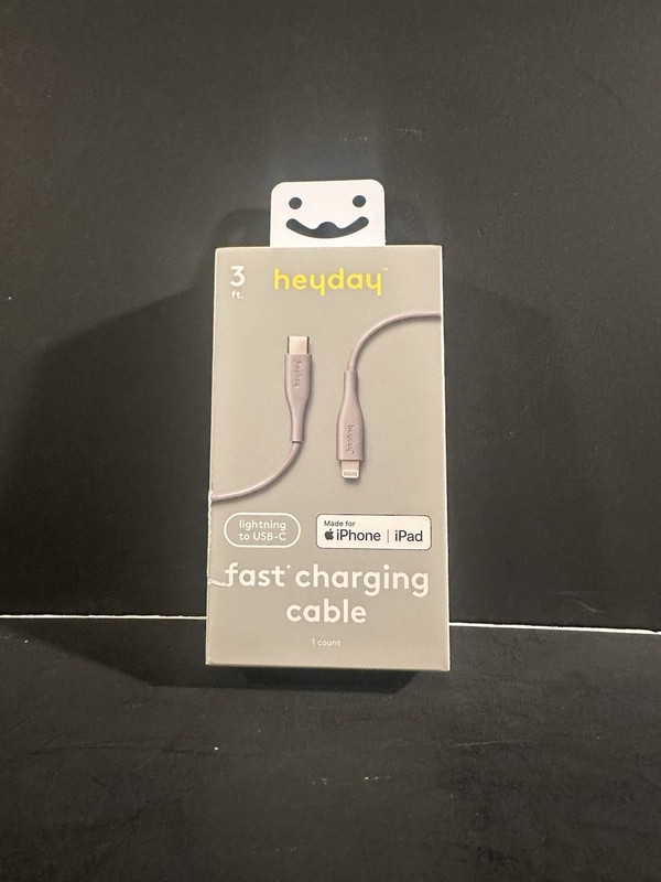 3’ heyday Fast Charge to USB-C Round Cable Gray