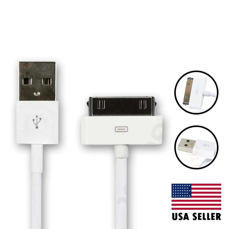 USB Charger Cable Cord 30 Pin Sync Data Wire for Apple iPhone 4s Pad 1 2 3 iPod