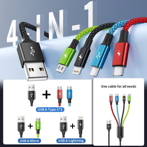 Cruise Essentials 2026 4 in 1 Multi Charging 2Pack 5FT, Black_Red_Blue_Green gallery