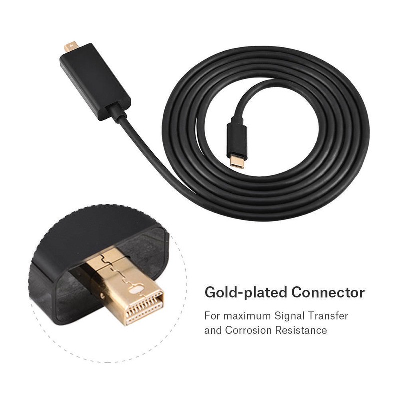 Premium USB-C USB 3.1 Type C to Mini DisplayPort DP Male Cable 4K@60Hz MacBook gallery