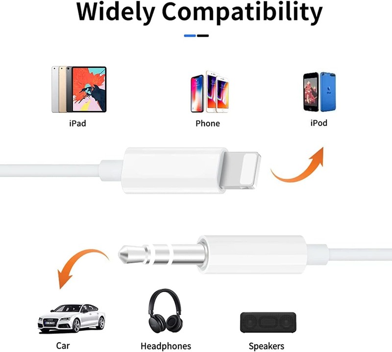 (Apple MFi Certified) iPhone AUX Cord,Lightning to 1/8 Inch Audio Cable,3.3ft, H gallery