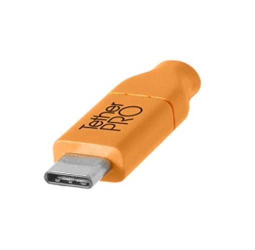 TetherPro USB-C to 2.0 Mini-B Cable, High-Visibility Orange gallery