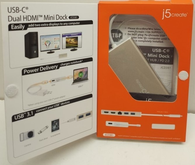 j5create USB Type-C Dual HDMI Slim Dock Adapter gallery