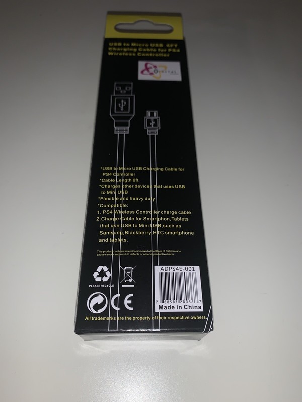 Orbital Micro USB 6 ft charging cable PS4 wireless PlayStation 4 controller gallery