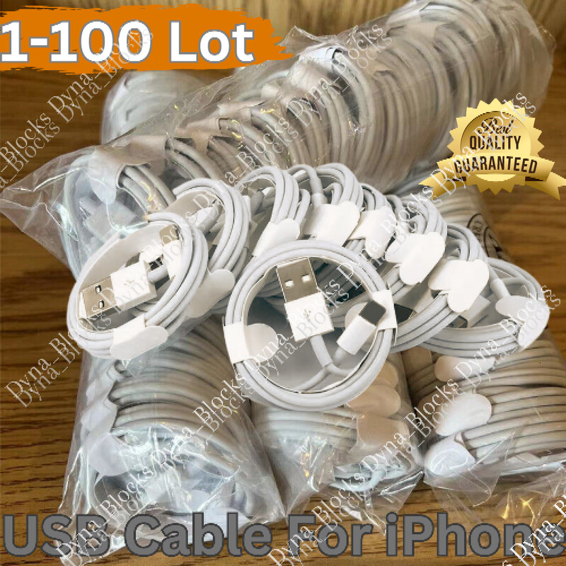 1/100 Pack Fast Charger USB Cable For iPhone 6 7 8 XR Xs Max 11 12 13 14 Pro Lot