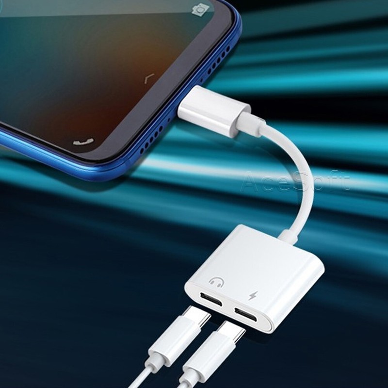 High Efficiency 2in1 Dual Type-C USB C to Audio Adapter Cable for OnePlus 8T NEW