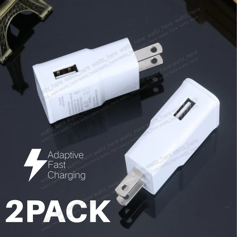 2Pcs AC USB Fast Wall Charger Android Adaptive Power Adapter US Plug For Samsung