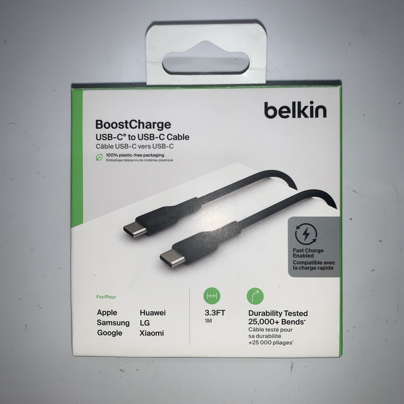 Belkin BoostCharge USB-C to USB-C Cable 3.3ft / 1M for Apple/Samsung/LG/Goog NEW