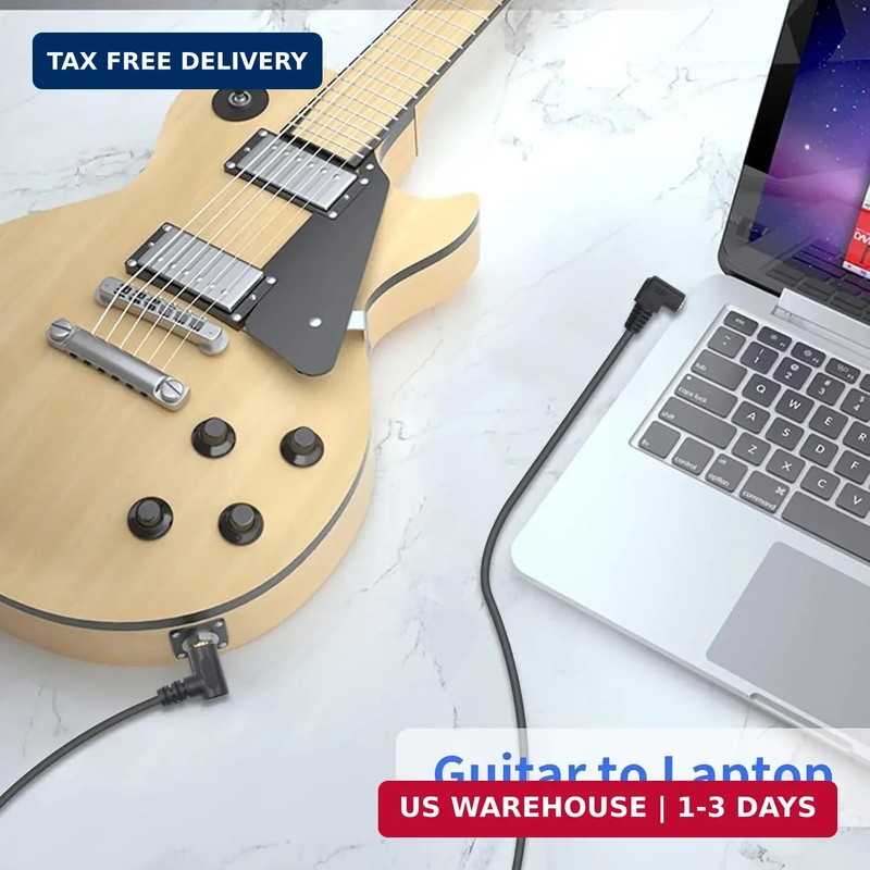 3.5mm to 1/4 Adapter Audio Cord, 6FT 1.8m 90 Degree Right-Angled 3.5mm (Mini) 1/ gallery