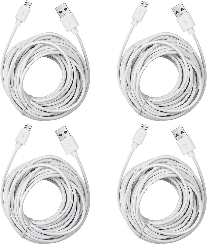 4-Pack 25Ft Security Camera Micro USB Extension Cable Compatible for Wyze Cam Pa gallery