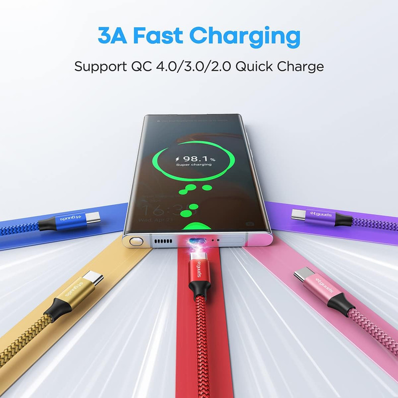 USB C Cable 10Ft, 5-Pack USB to USB C Charger Cable, Fast Charging Cord gallery