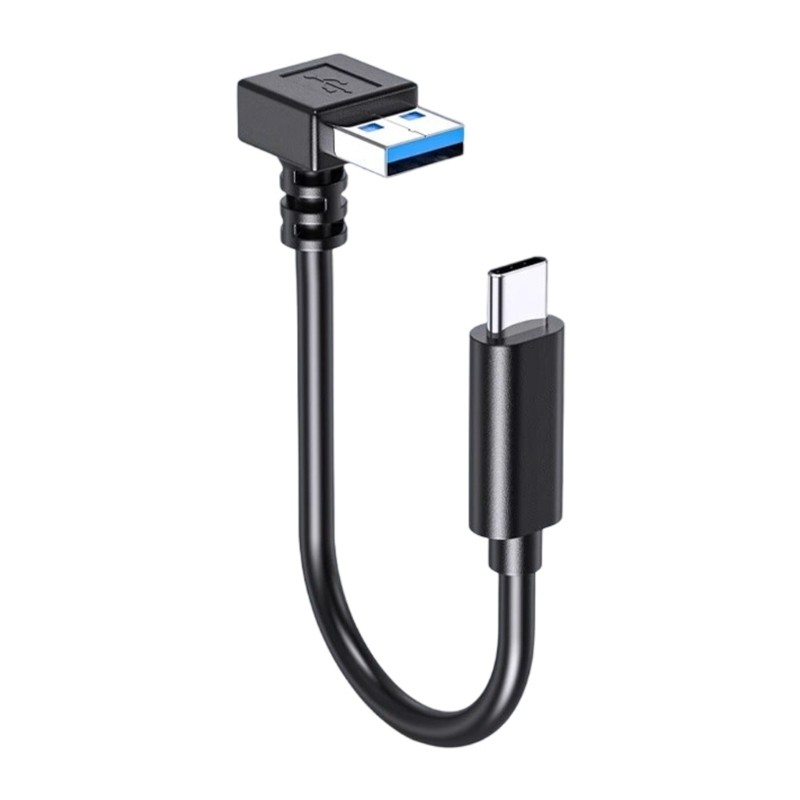 90 Degree Right Angle Fast Charging Cord USB3.0 to Type C 5Gbps Power Delivery