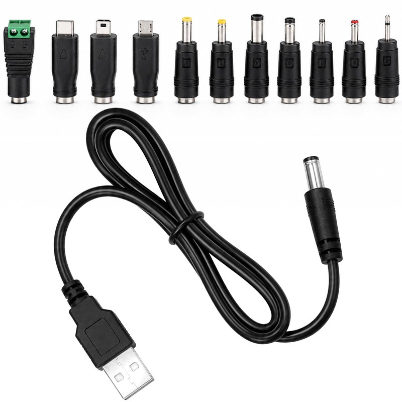 Universal Charger Power Core 5V Universal DC Power Cable USB to DC Charging C...