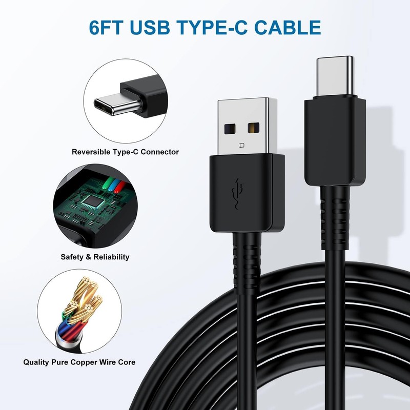 For Samsung Galaxy S9 10 20 21 22 23 USB Power Adapter Fast Charger Type-C Cable gallery