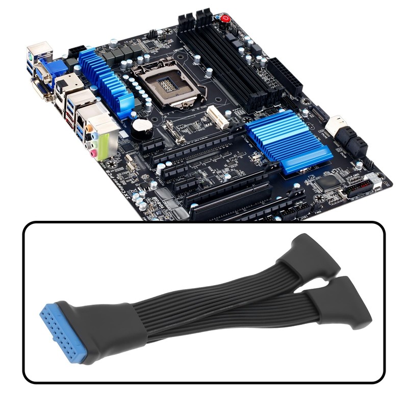 USB 3.0 Header Splitter Extension Cable 19/20 Pin 1 to 2 Y Shape Splitter Int... gallery