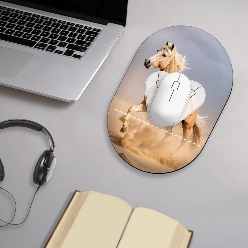 Gaming Mouse Pad with Coasters Set, Horse Design Mouse Pad Non-Slip Rubber Mo... gallery