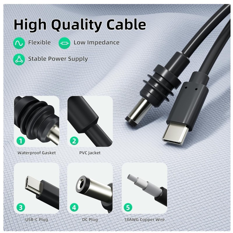 Waterproof DC Power Cable for Starlink Mini Accessories