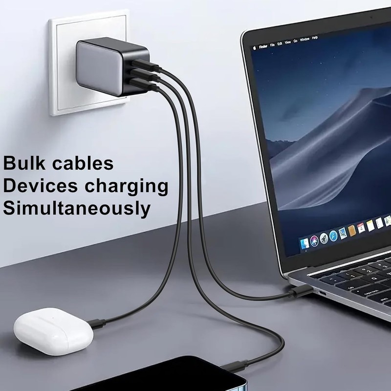 10-Pack USB C Charger Cable,1ft Bulk Short Cables, Multipack 60W Fast Charge ... gallery