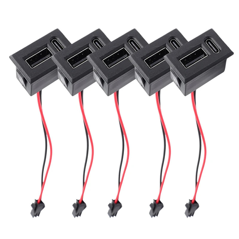 Double Layer Female Type-C Socket USB Lamp Charging Socket Power Cable Connector gallery