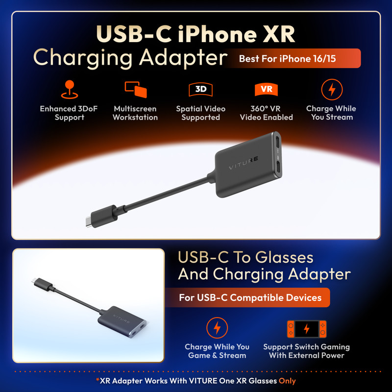 VITURE USB- C XR Charging Adapter for iPhone 16/15, Enabling Multi-Screen gallery