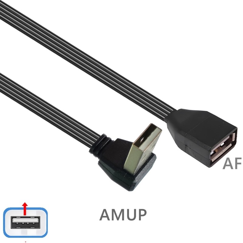 Space Saving 90 Degree Bend/Straight Head USB 2.0 Cable for Laptop Mobile Phones gallery