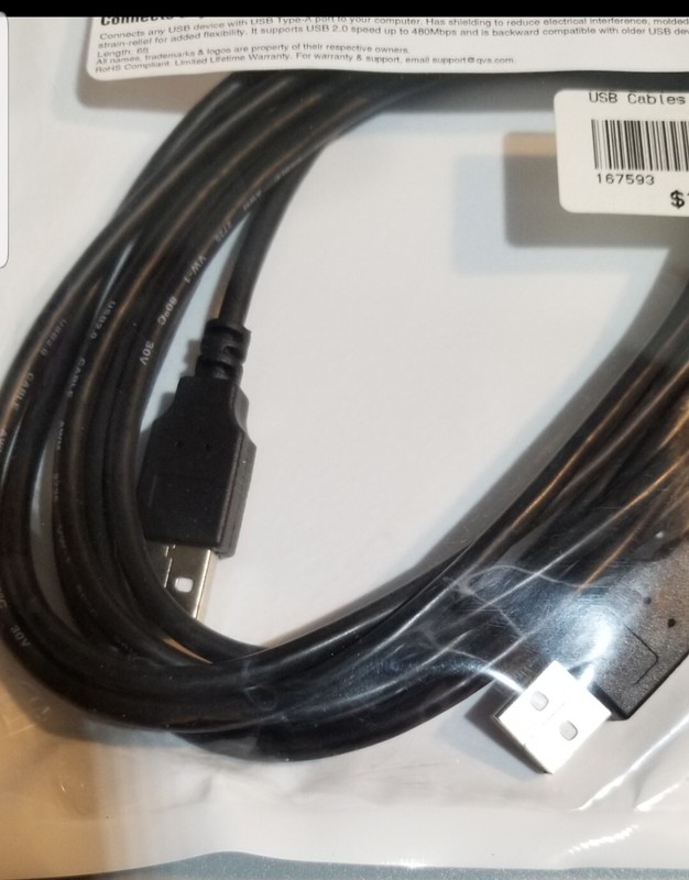 USB A to A DATA CABLE 2.0 High-Speed 10 Ft Cable NEW gallery