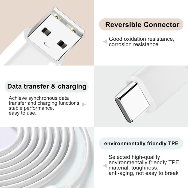 2 Pack 10FT USB Type C Camera Charger for Eufy Security SoloCam S220/S340/S4/... gallery