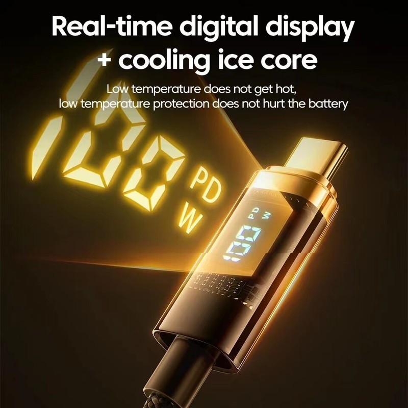 PD 100W 5A USB-C Digital Display Cable For Phone Macbook Type C Fast Charging gallery