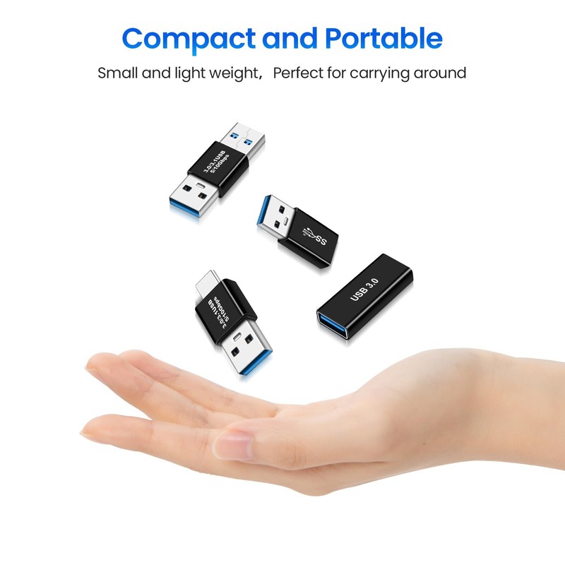 USB to USB C Adapter (4-Pack), Charging, High-Speed Data Transfer and OTG Con... gallery