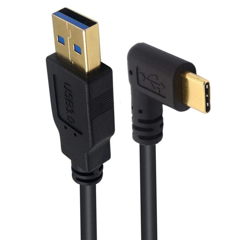 Angled USB-C Cable 5FT USB 3.0 Type A to 90 Degree Type C Data Sync Cord gallery
