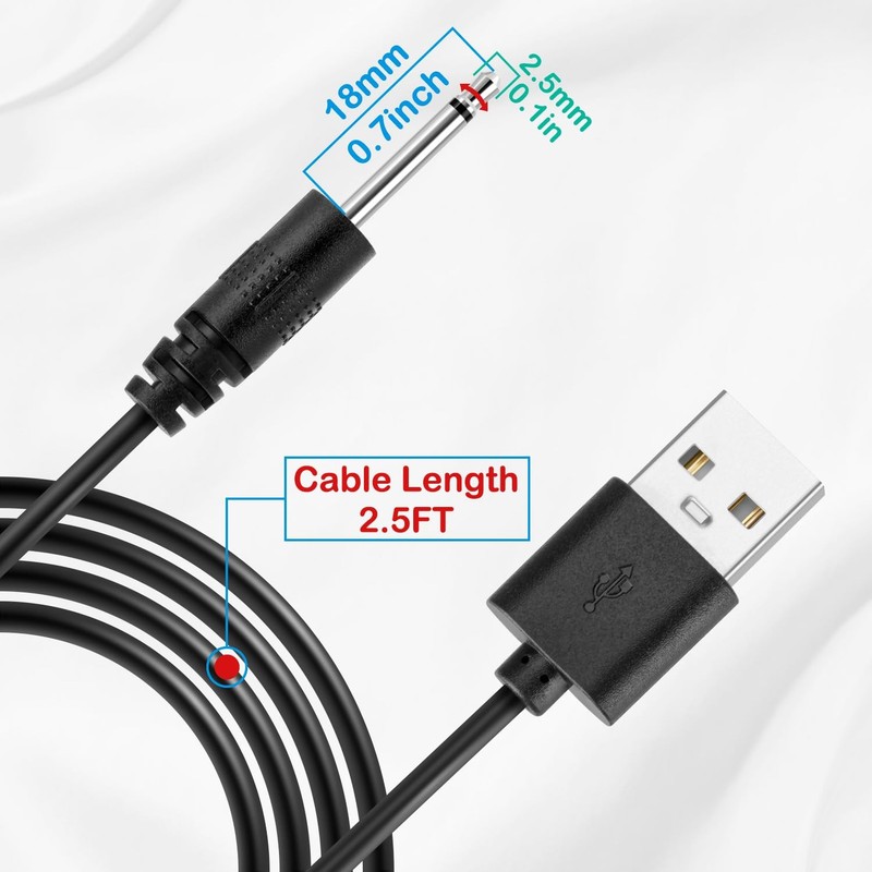 Vibrating Massager Charger with DC 2.5mm Fast Charging Cable Replacement Cord... gallery