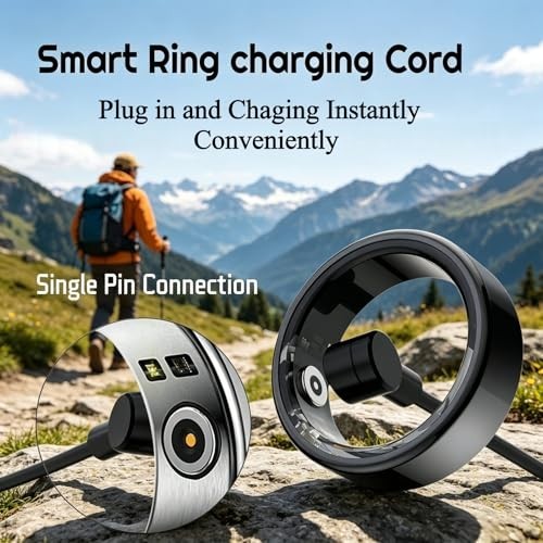 2 Pcs Magnetic Smart Ring Charger Cable, 4Mm 1-Pin Replacement Charging Cord for gallery