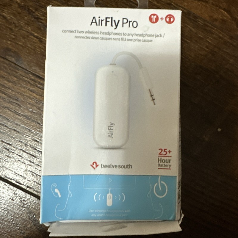 AirFly Pro Bluetooth Wireless Audio Transmitter/Receiver WHITE Color Open Box