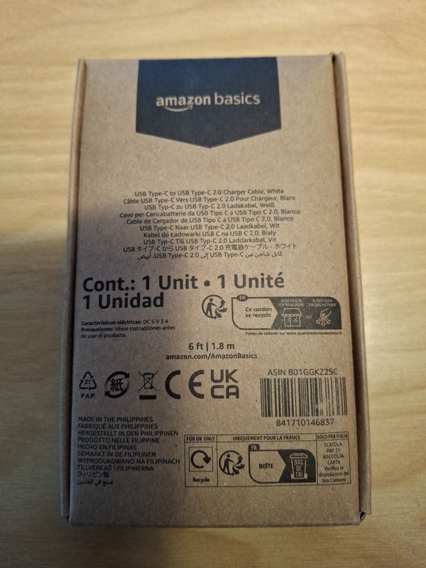 Amazon Basics USB-C to USB-C Fast Charger Cable gallery