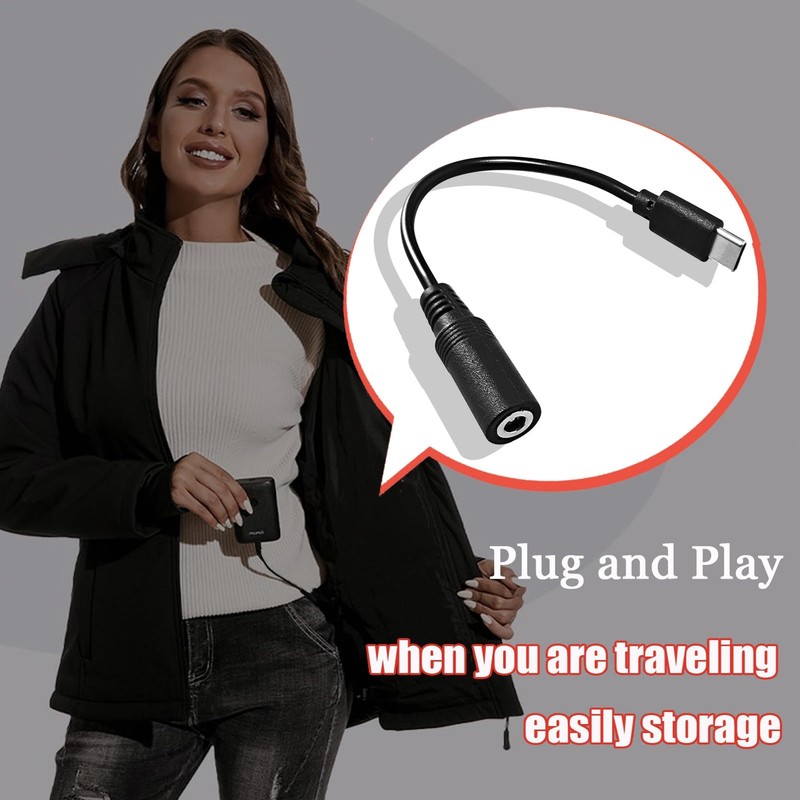 9V Heated Jacket Battery Charger Cable for 7.4V 8.4V Heated Jacket Hoodies Ve... gallery