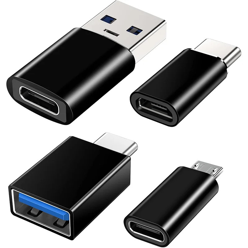 4Pcs USB to USB C Adapter Set USB C to USB 3.0 OTG & Micro USB to USB C for Macb