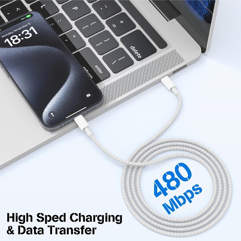 3x Original Carga Rapida USB-C De 60W Cable Cargador ParaiPhone 17 16 15 Pro Pl gallery
