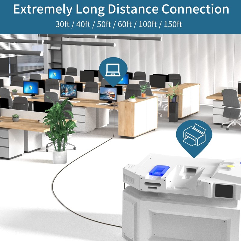 100ft USB 2.0 Printer Cord - High Speed Active USB Cable with Printer, Scanne... gallery