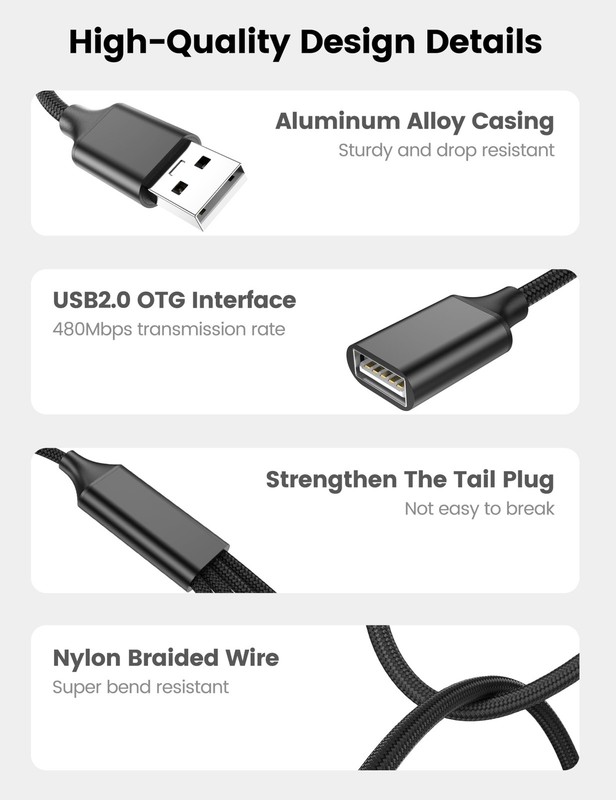 USB Splitter 1 in 4 Out, 3.3FT USB Y Cable, A Male to 4 A Female Extension Co... gallery
