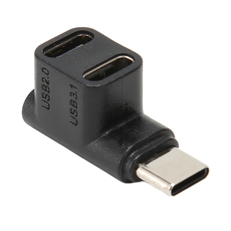 2pcs 1 To 2 USB C 3.1 90 Degree Angle Adapter 10Gbps USB 3.1 Type C Male To TYEA