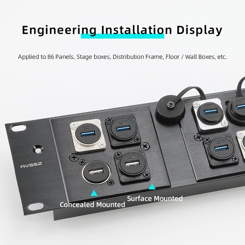 5PCS USB3.0 D Series Panel-Mount Connector,Waterproof USB Port Socket 86 Pane... gallery