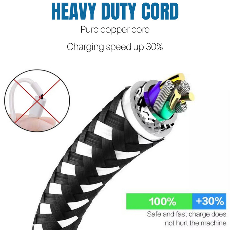 USB Type C Charger Cable 10Ft Fast Charging Cord For Samsung S22 S10 S9 Note9 LG gallery