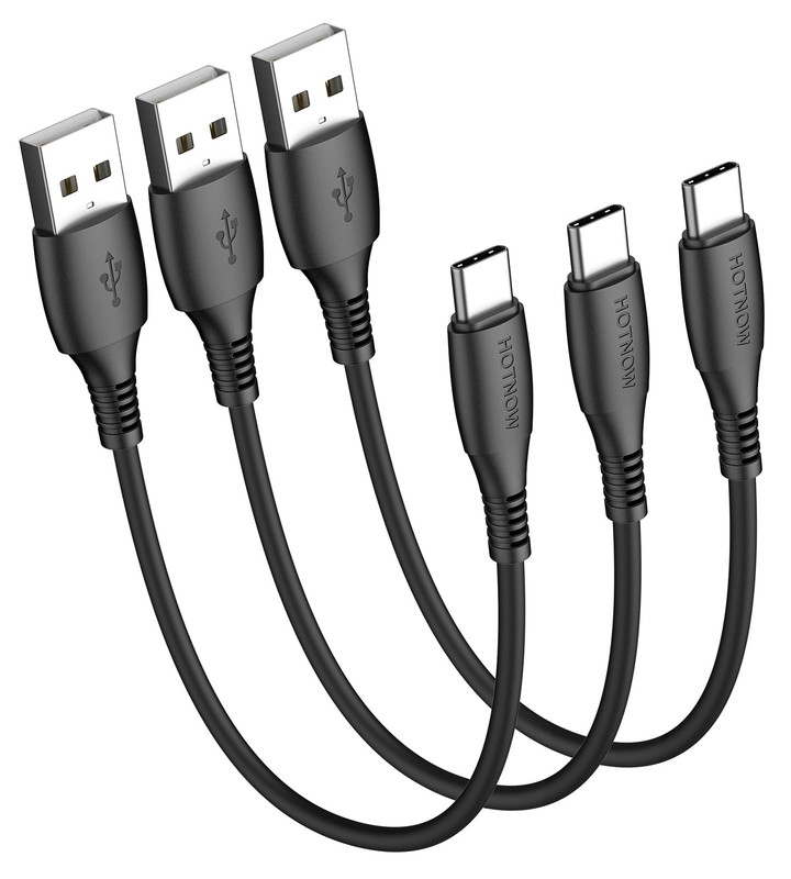USB Cable Short 1FT 3Pack, 12 inch USB Fast Charger Cord for Galaxy S25 S9 S8…