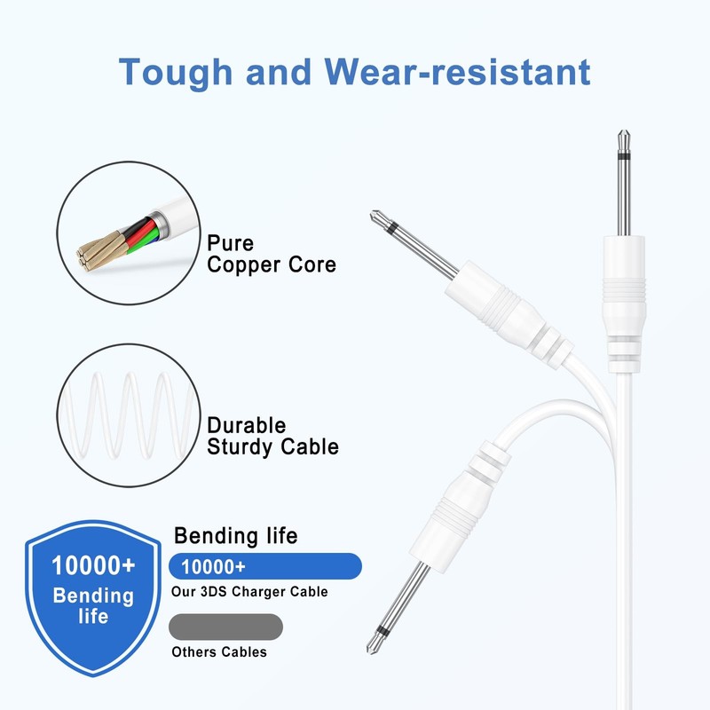Vanjua 2 Pack Replacement DC Charging Cable, USB to 2.5mm Fast 2.7ft gallery