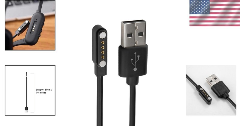 Durable 60cm Magnetic Charging Cable - Ideal for Smartwatches & Headphones gallery