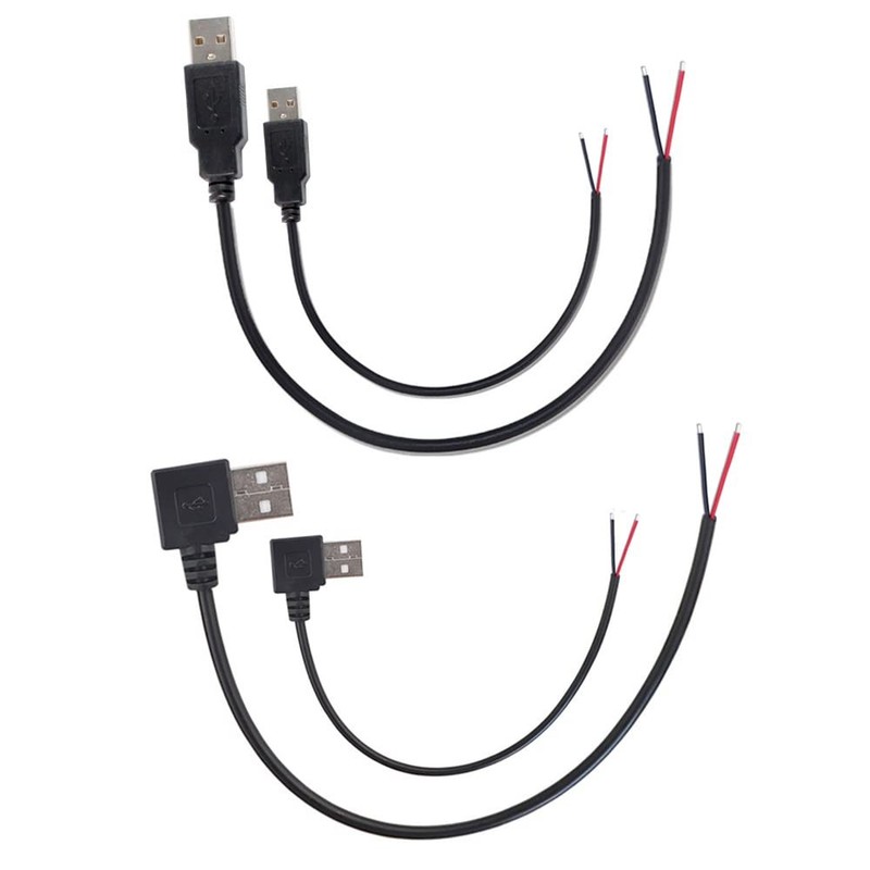 4pcs USB 2.0 To Bare Wire Open End Cable 12inch 5V 2.1A 2 cores Power Pigtail…