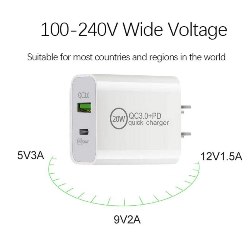 20W USB C Power Adapter Fast Charger PD USB C Type C Cable For iPhone 15 16 Pro gallery