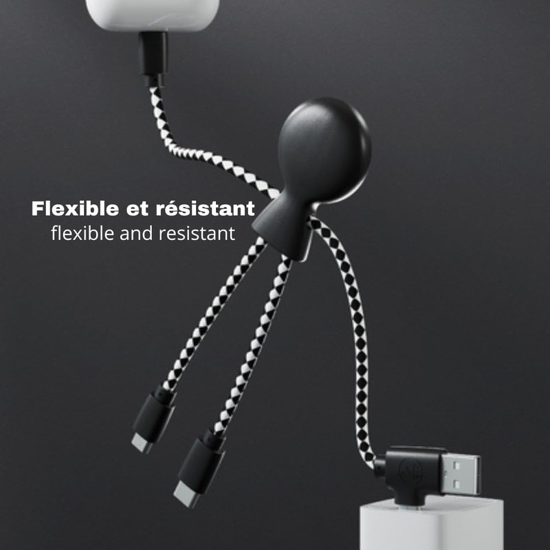 - Mr Bio 4 in 1 Multi USB Cable Octopus Design Black - Universal Recycled Pla... gallery