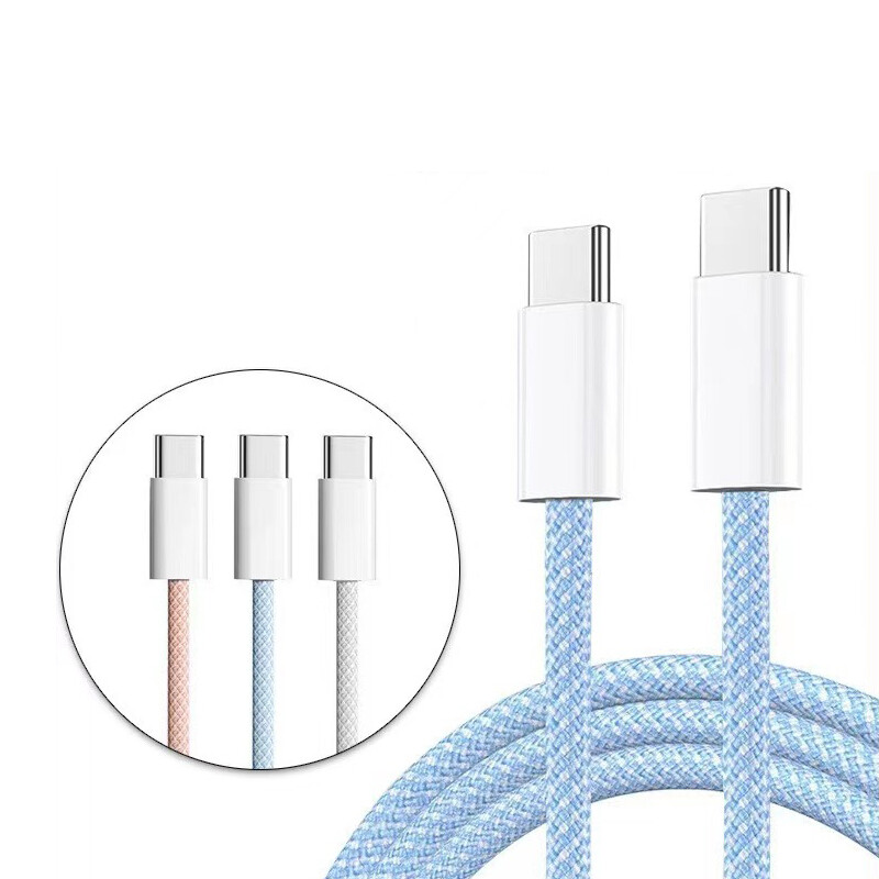 PD 100W Type C Cable Fast Charger Charging Cord Nylon 3FT For iPhone 15 Samsung